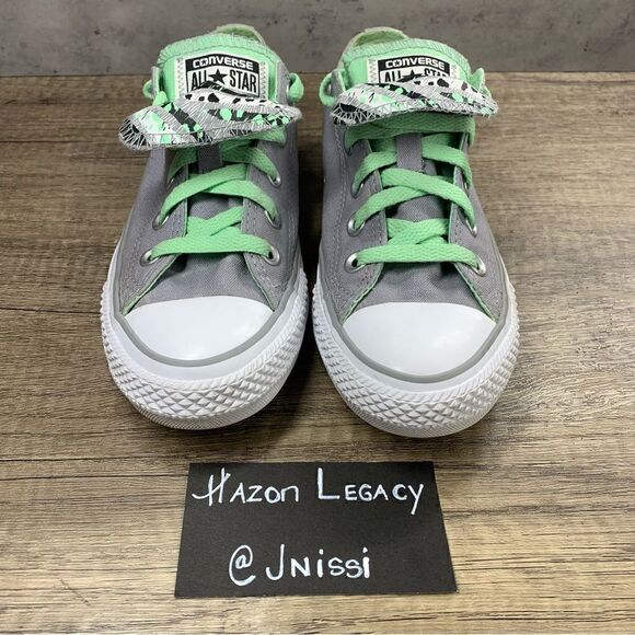Converse All-Star Chuck Taylor~Women’s~Grey w/ Mint Green Double Tongue~Size 6 - Picture 2 of 9